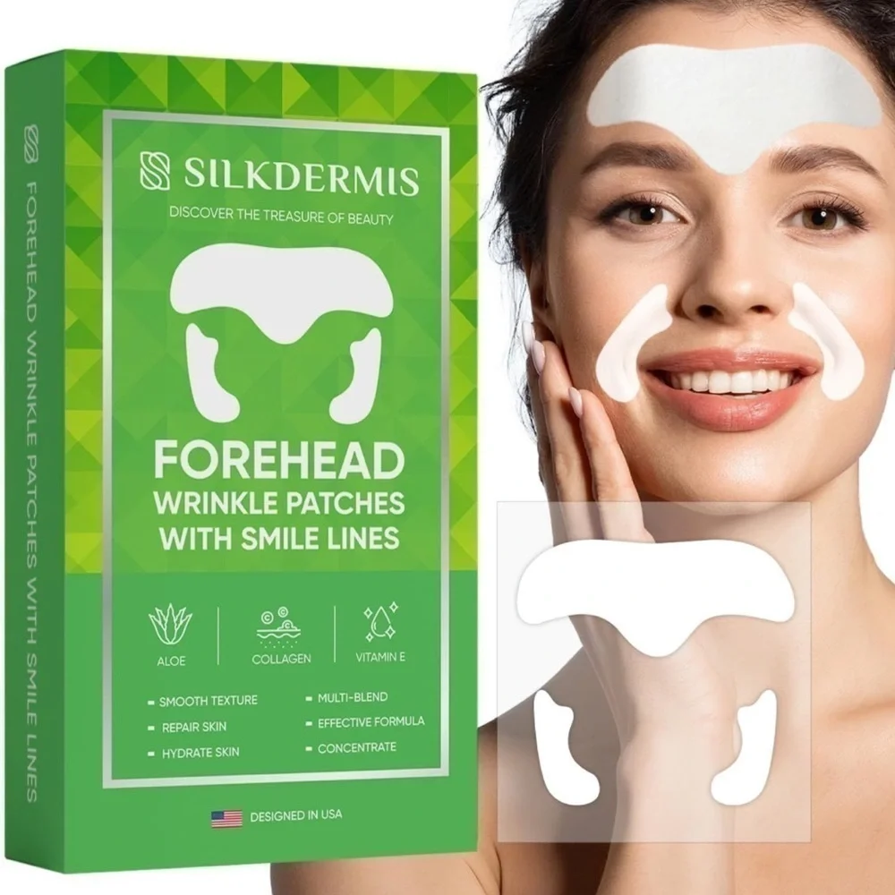 Brand New Forehead Wrinkle Treatment Patches Smile Line Aloe Collagen Vitamin E